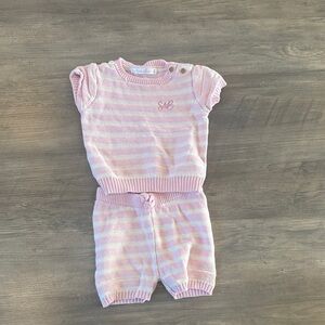 Pink Striped Baby Outfit
